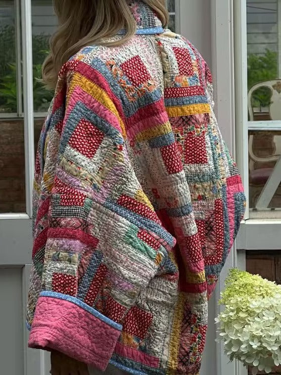Quilted Jacket with Printed Hem