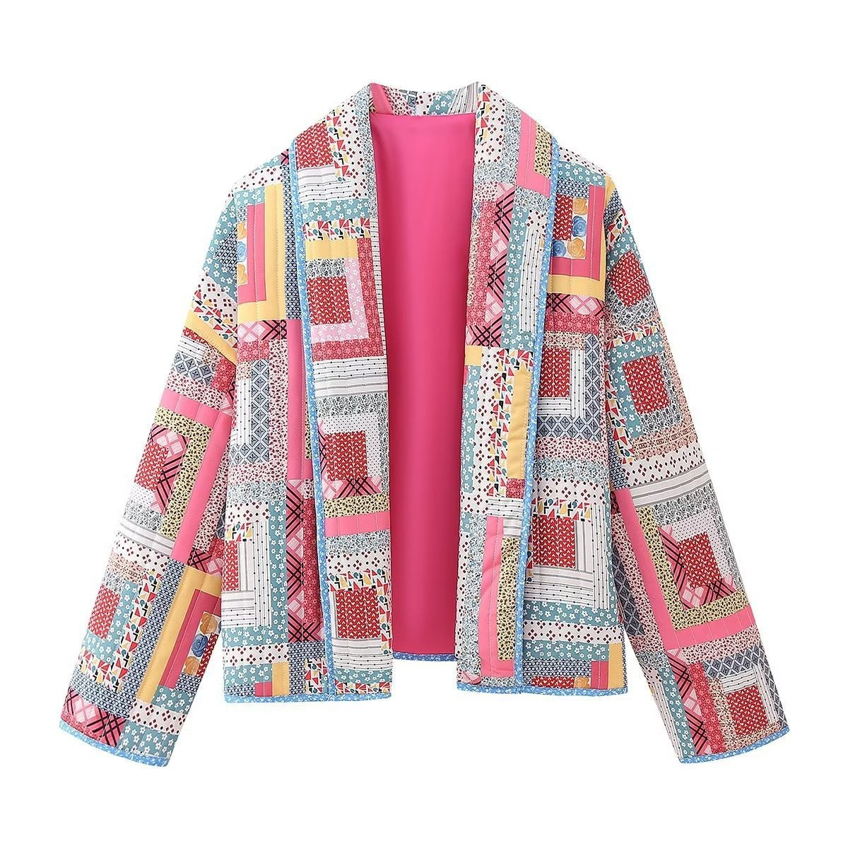 Quilted Jacket with Printed Hem
