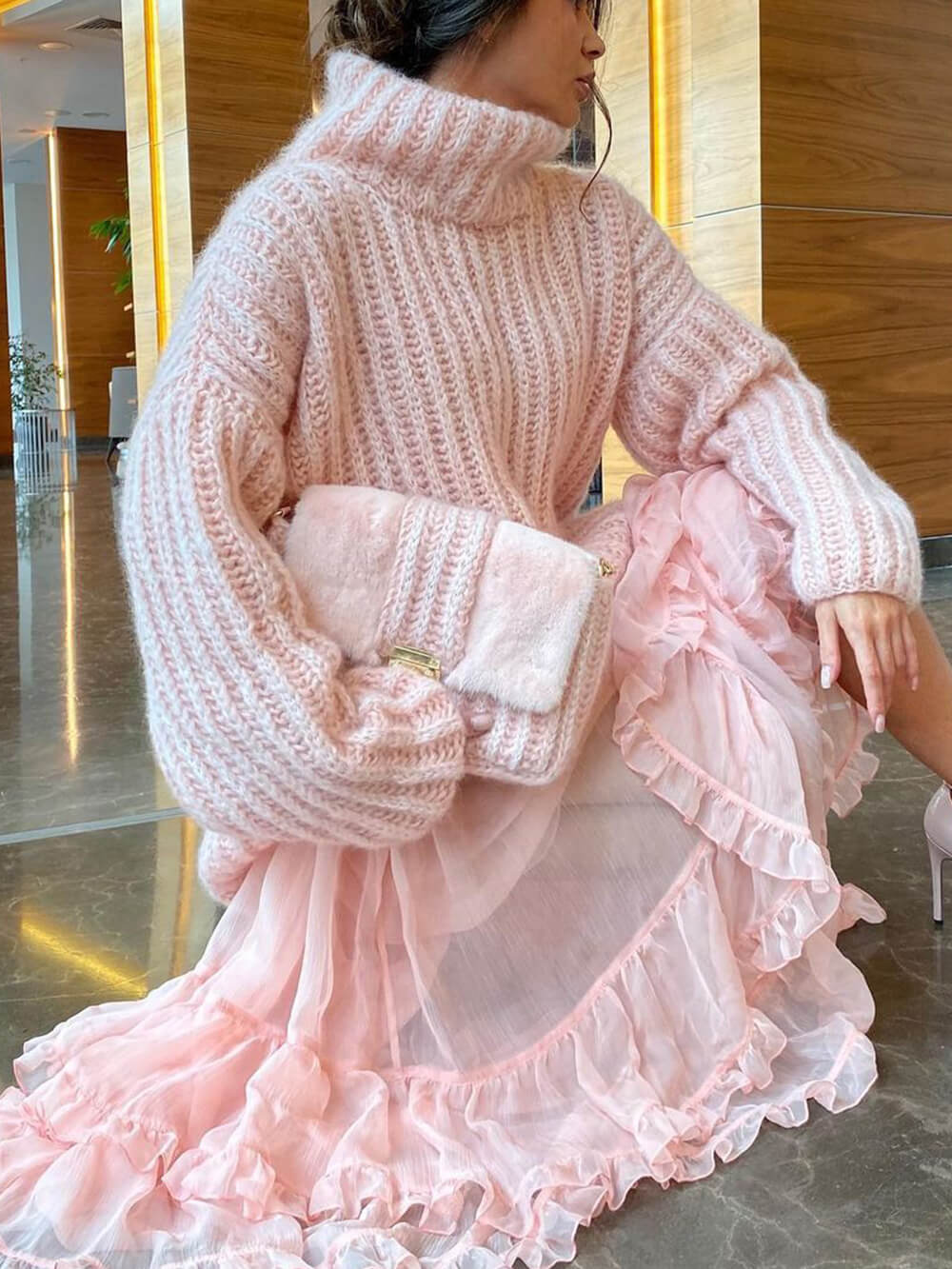 Classic Long Sleeve Sweater in Solid Color