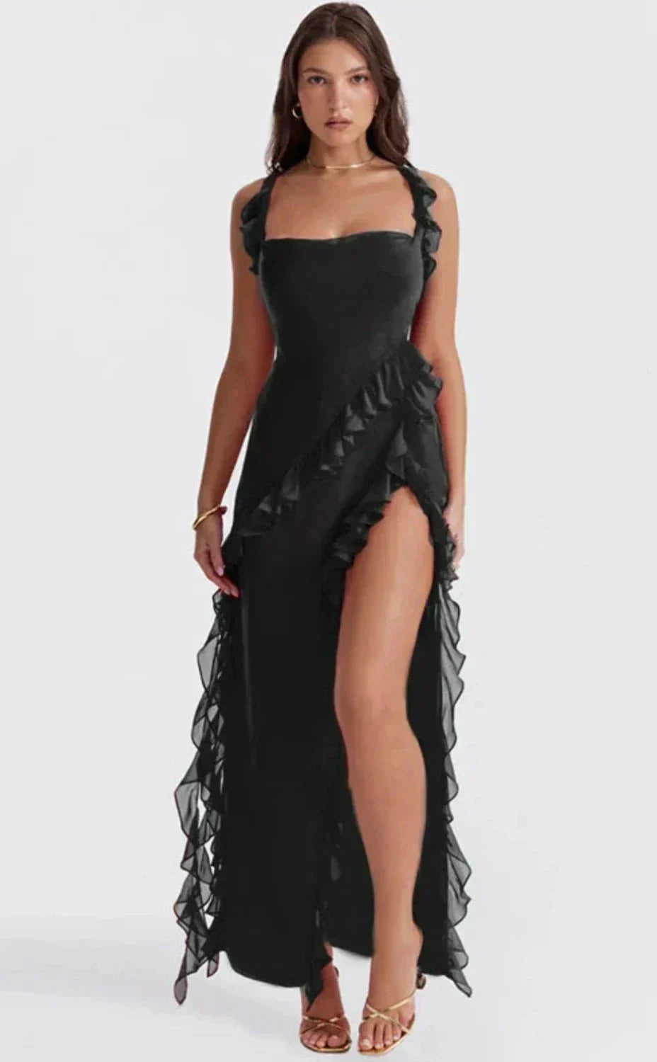 Evelyn Elegant Dress with High Split