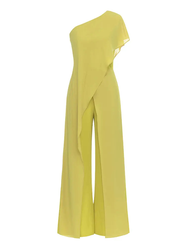 Chic One-Shoulder Cutout Back Jumpsuit
