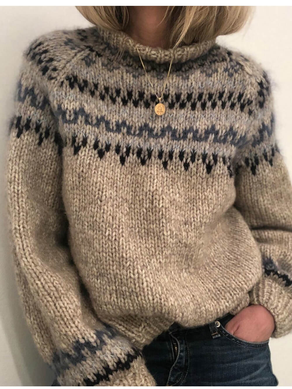 Cozy Turtleneck Knit Sweater