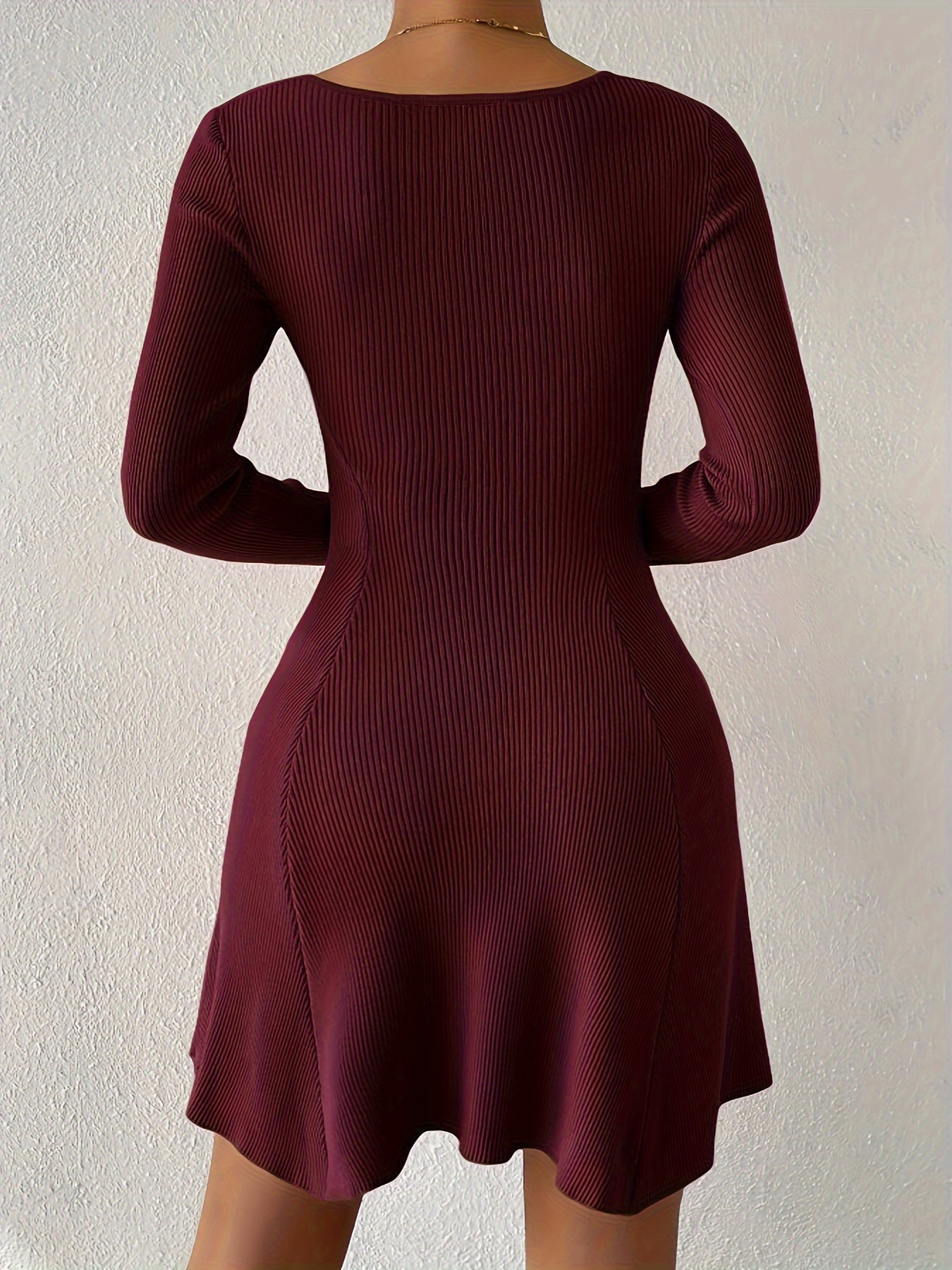 Nova Dress with Square Neckline and Flared Skirt
