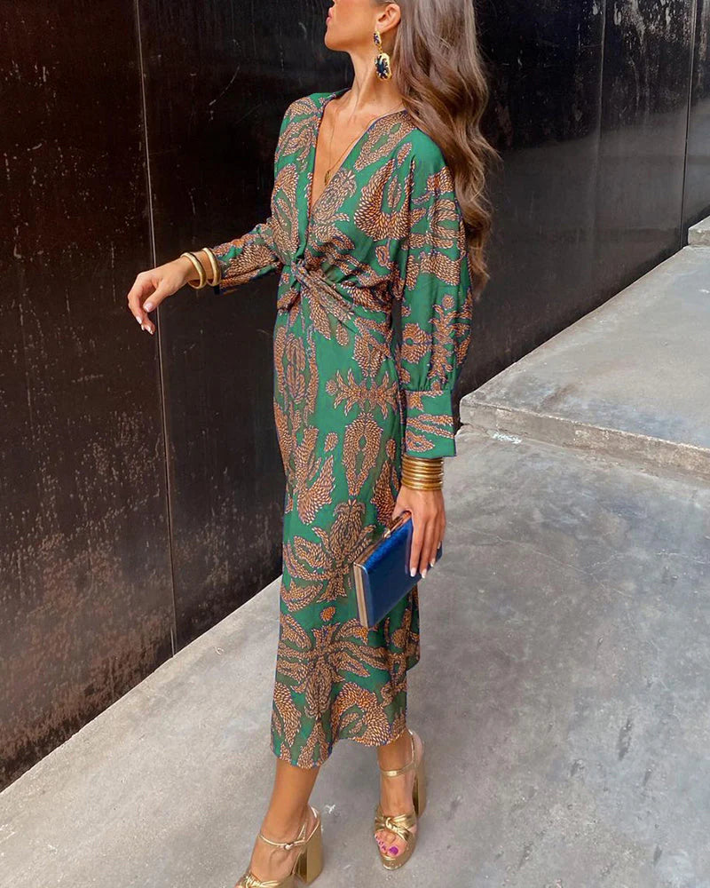 Amelia Knot-Front Maxi Dress