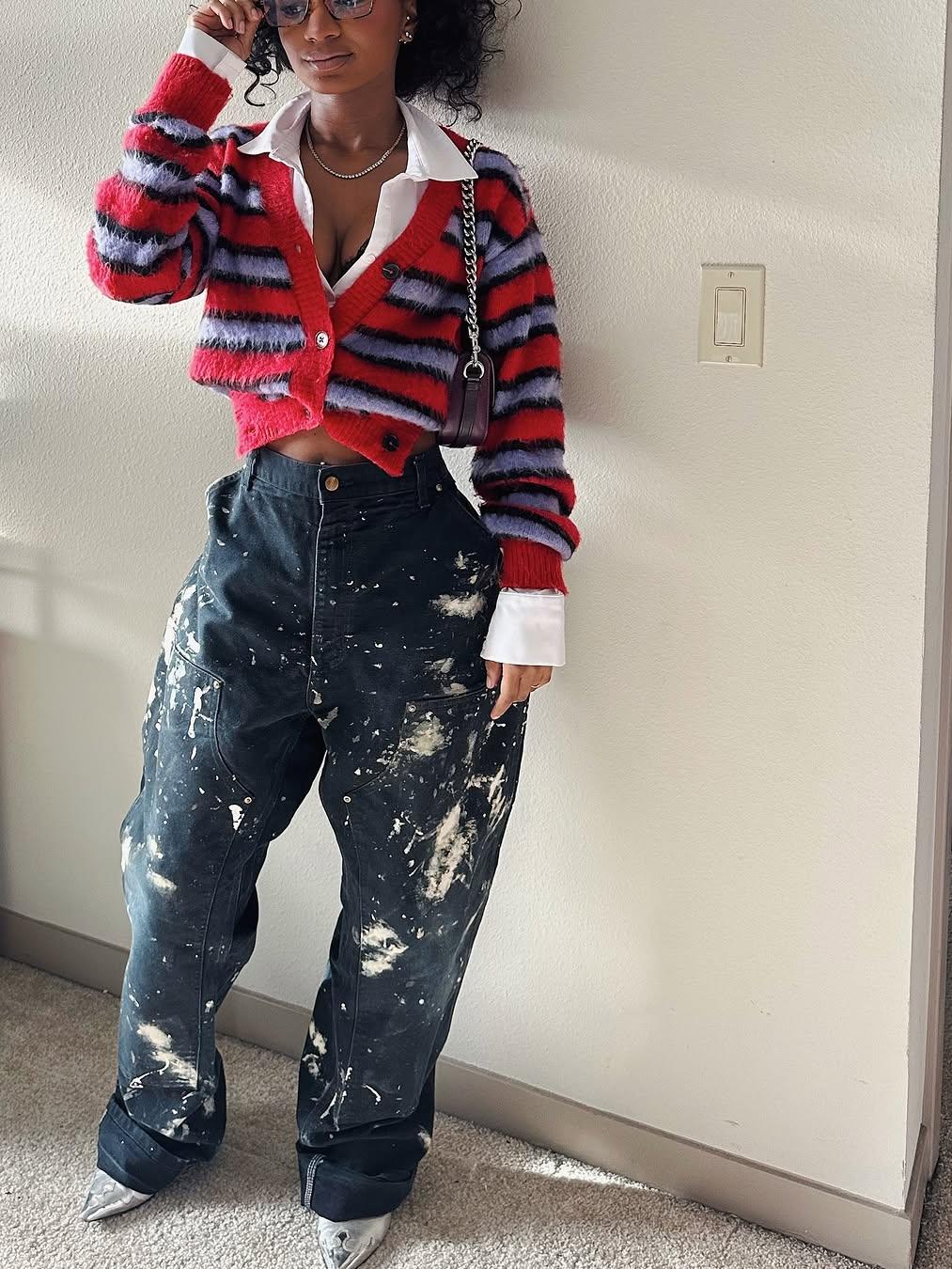 Artistic Splash Denim Jeans
