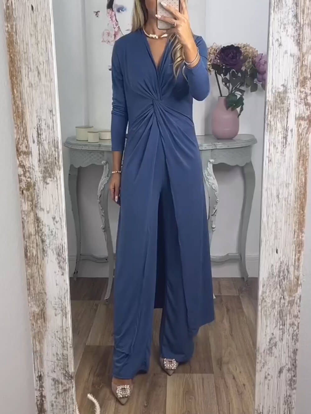 Relaxed 2-Piece Set: Long Top and Coordinating Trousers