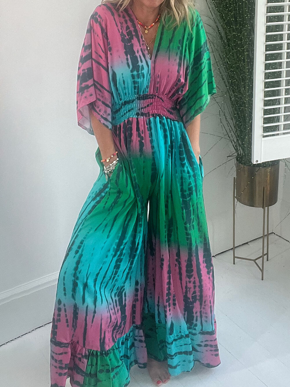 Rainbow Tie-Dye Jumpsuit