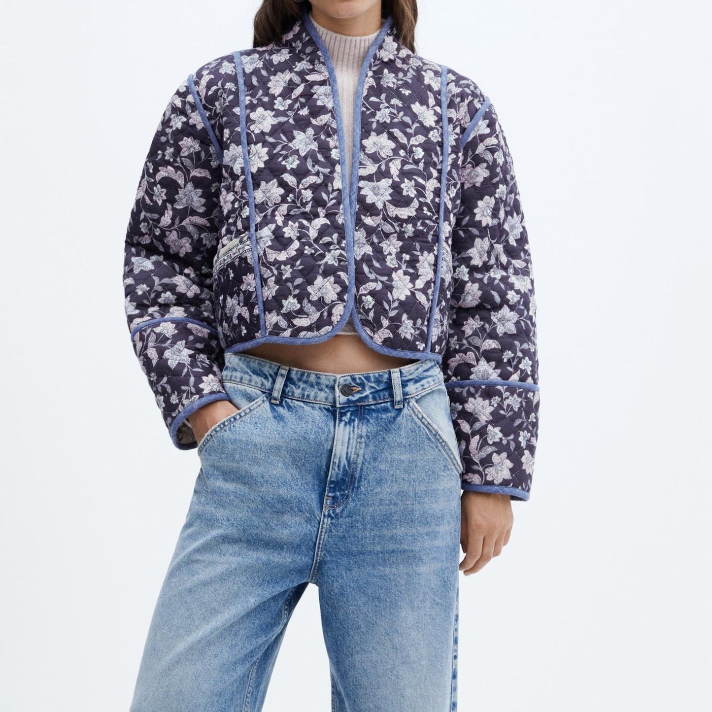 Reversible Jacket with Ethnic Floral Design