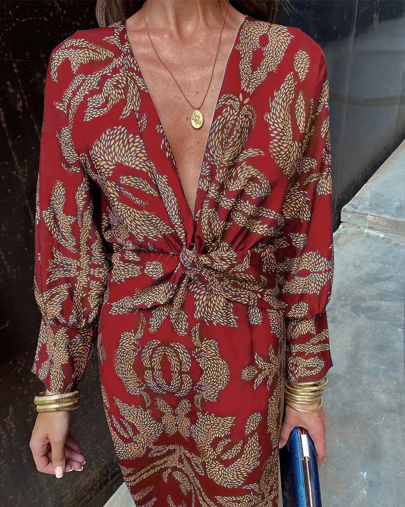 Amelia Knot-Front Maxi Dress