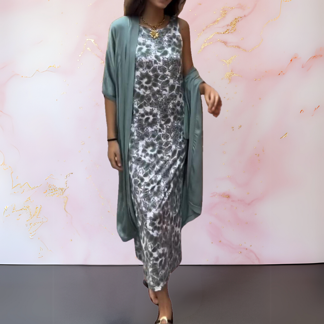 Shelly Elegant Dress With Cardigan