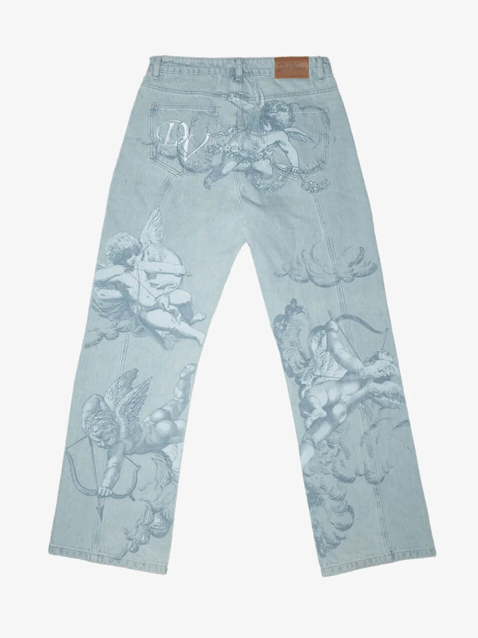 Cupid Graphic Distressed Blue Jeans