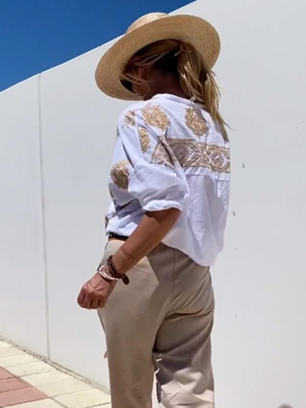 Greta Embroidered Top