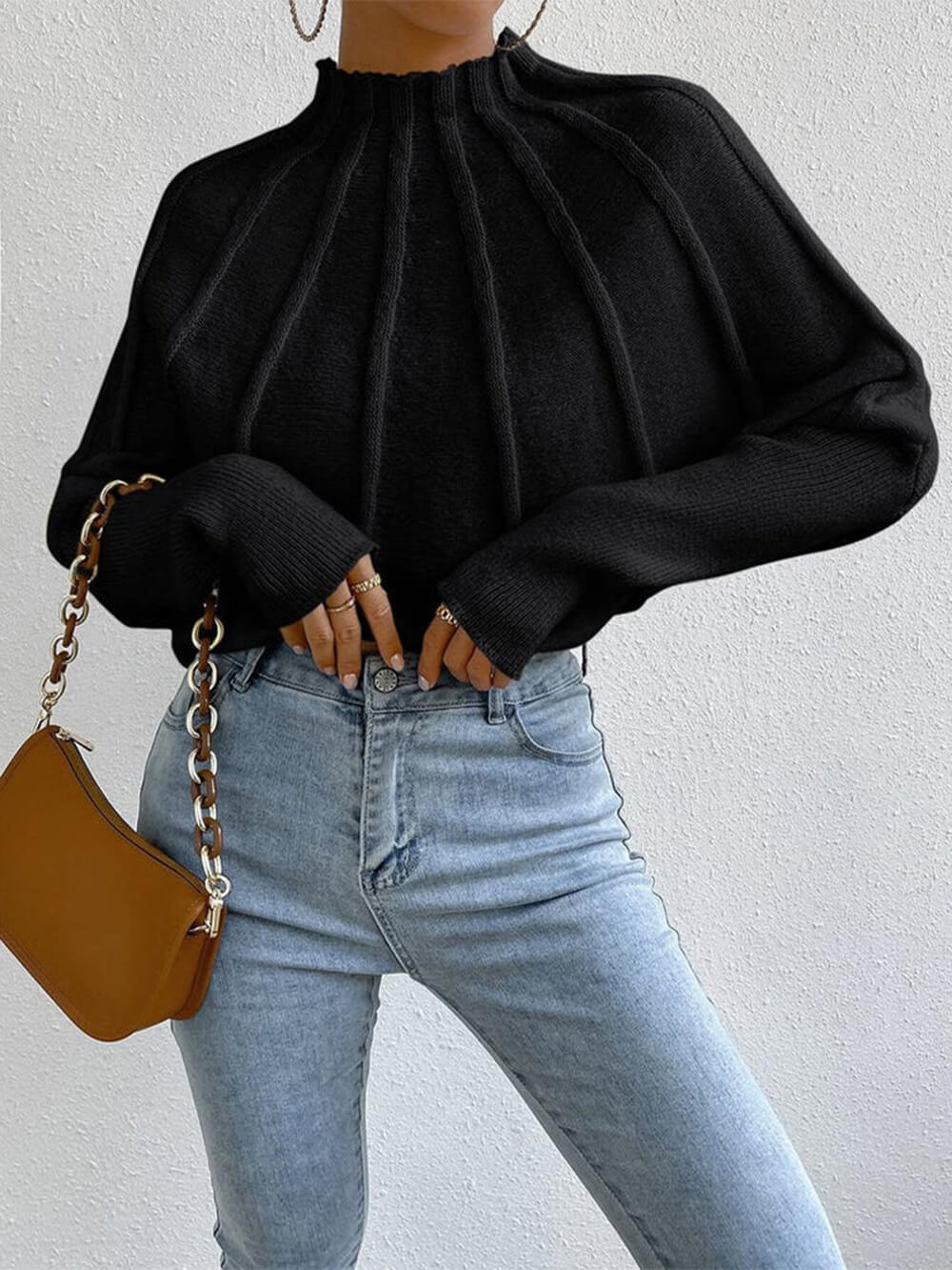 Classic Dolman Sleeve Knit Sweater