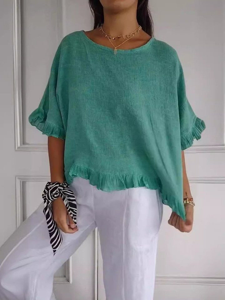 Casual Frilled Sleeve Top