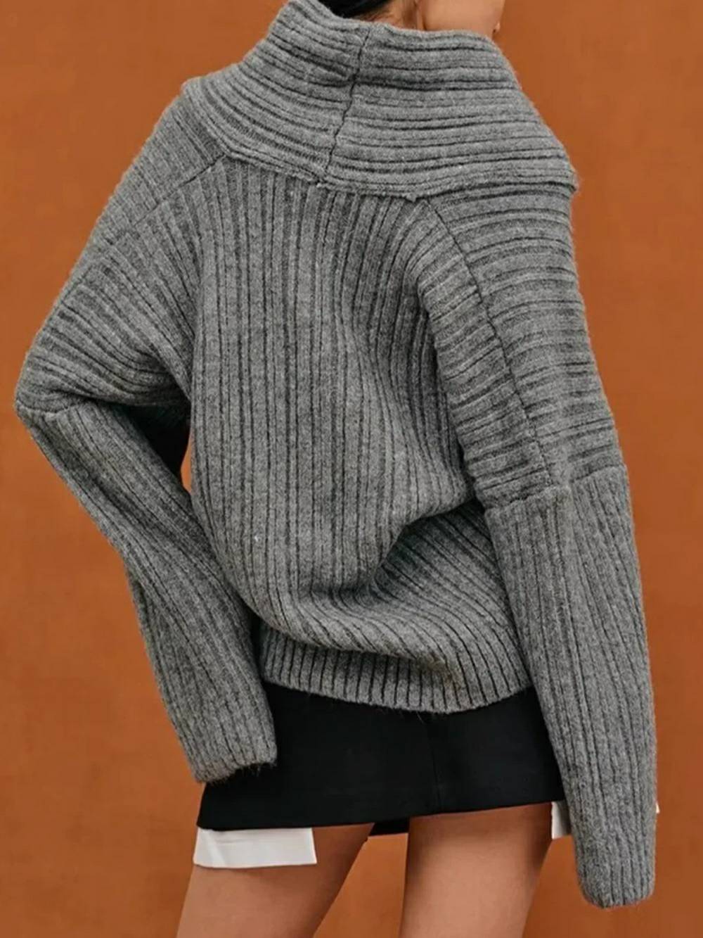 Chunky High Roll Neck Oversized Sweater