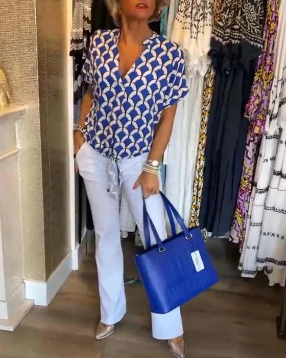 Chic Geometric Blouse