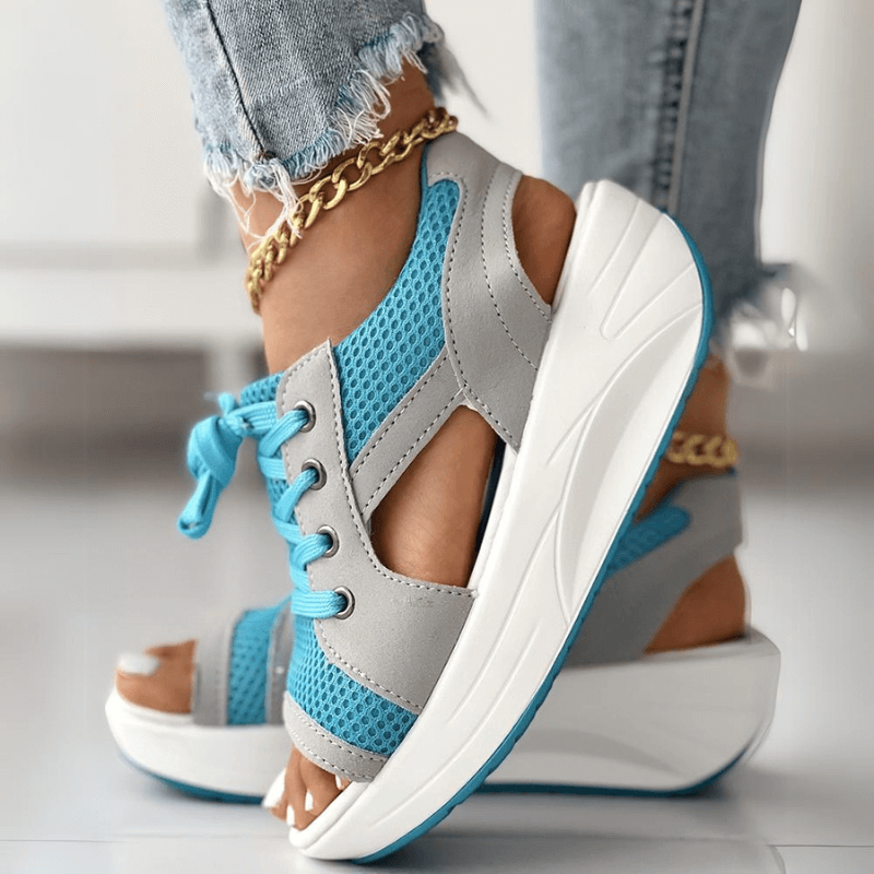 Lucia Stylish Mesh Wedge Sneakers