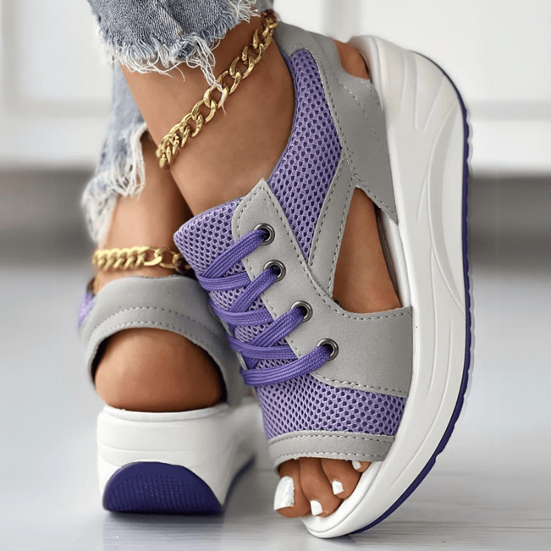Lucia Stylish Mesh Wedge Sneakers
