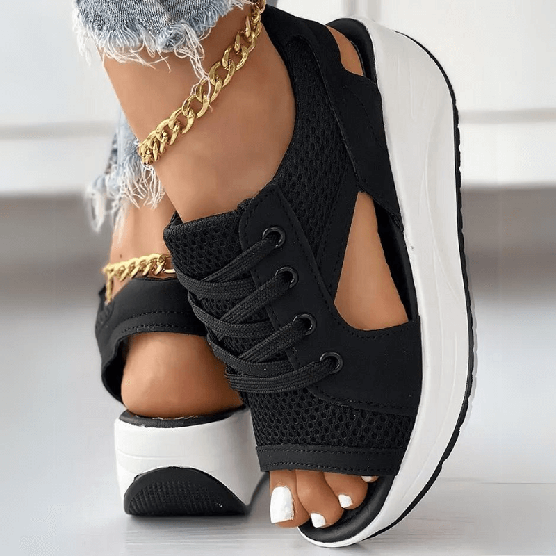 Lucia Stylish Mesh Wedge Sneakers