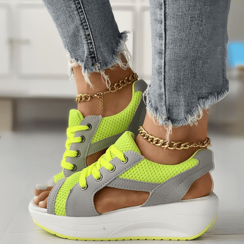Lucia Stylish Mesh Wedge Sneakers