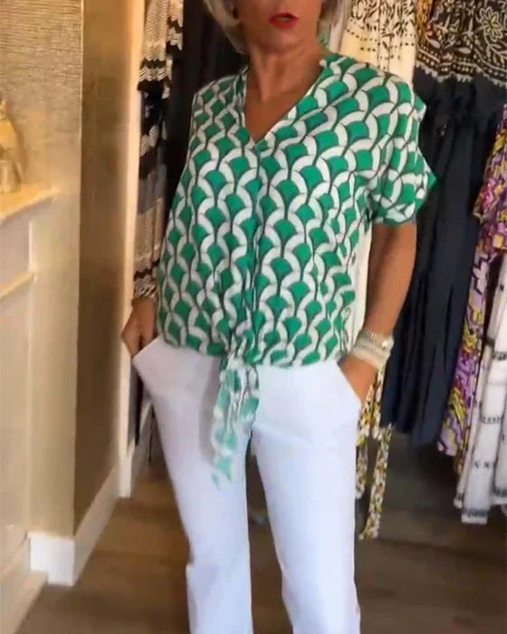 Chic Geometric Blouse