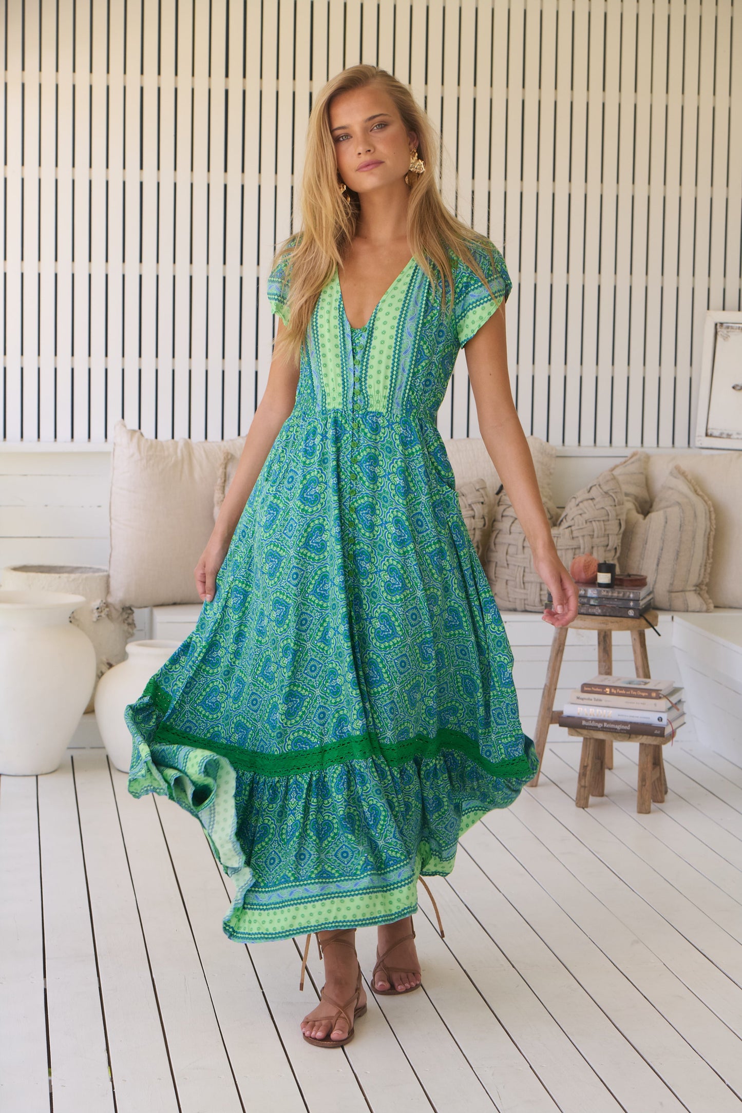 Tranquility Carmen Maxi Dress