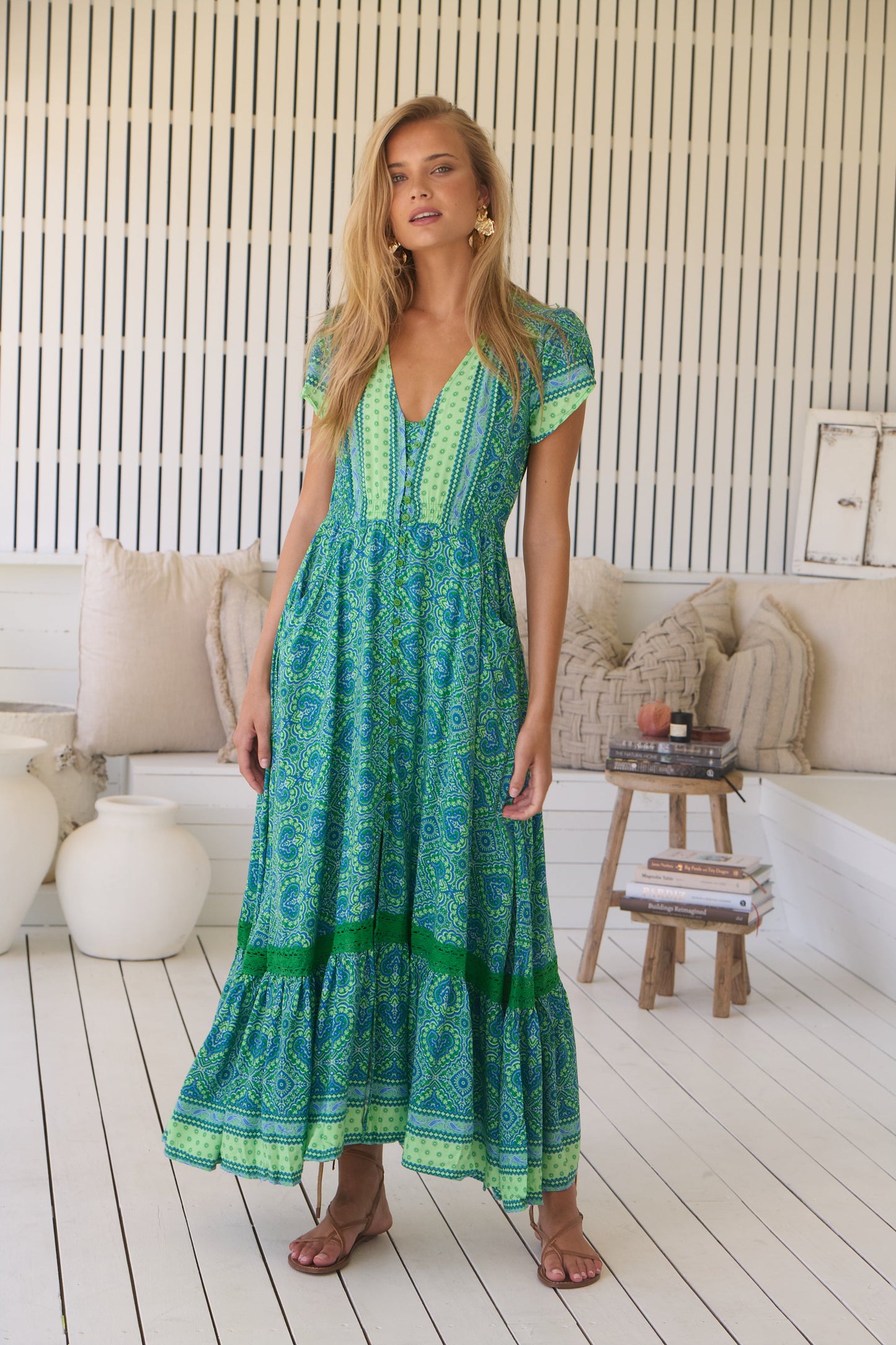Tranquility Carmen Maxi Dress