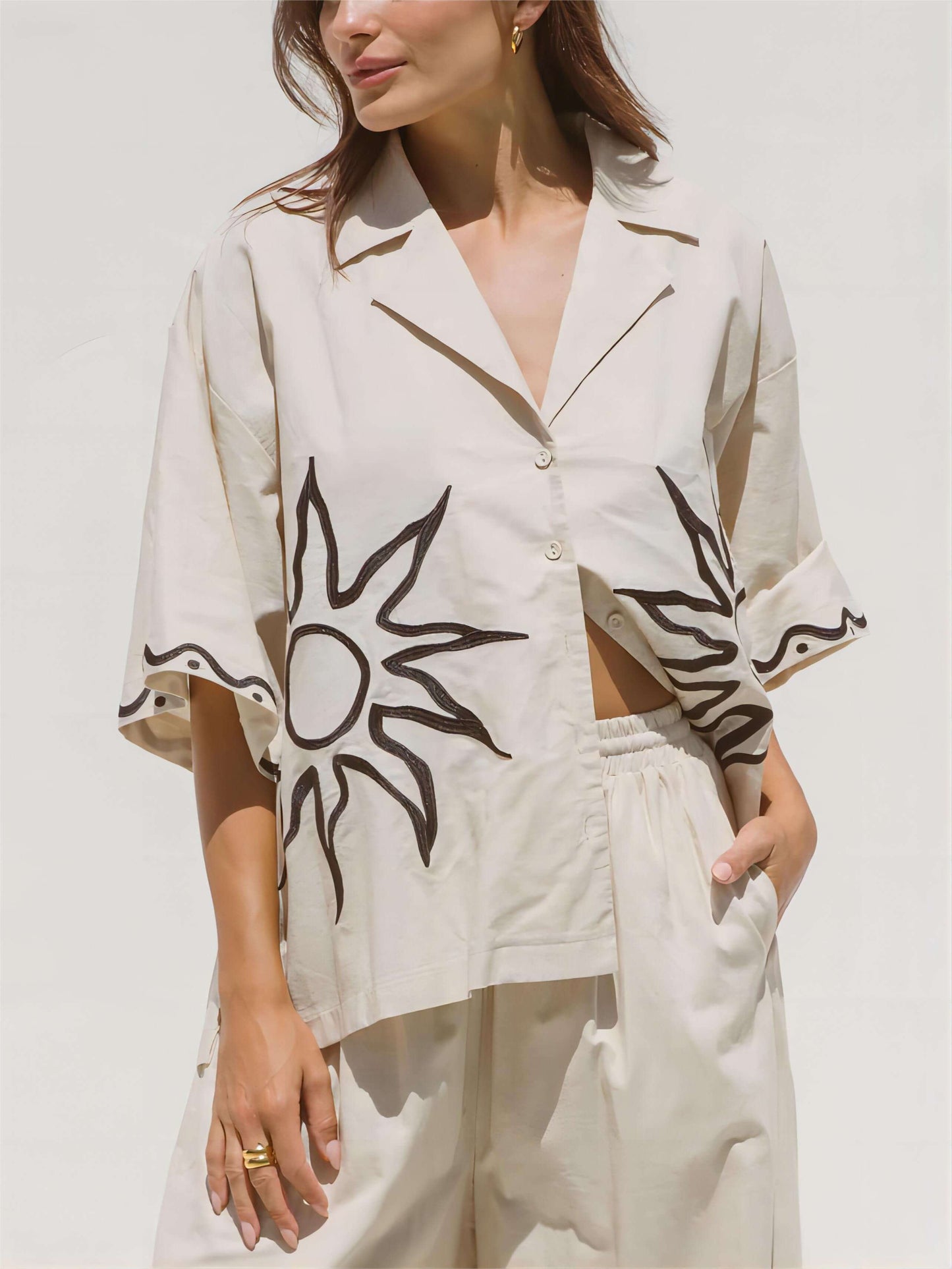 Sunshine Wide Leg Printed Pants Set