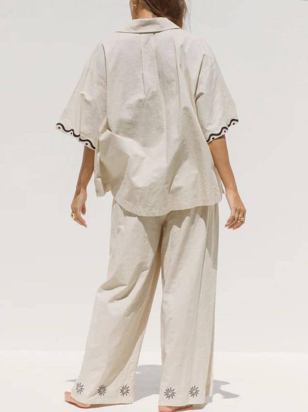 Sunshine Wide Leg Printed Pants Set