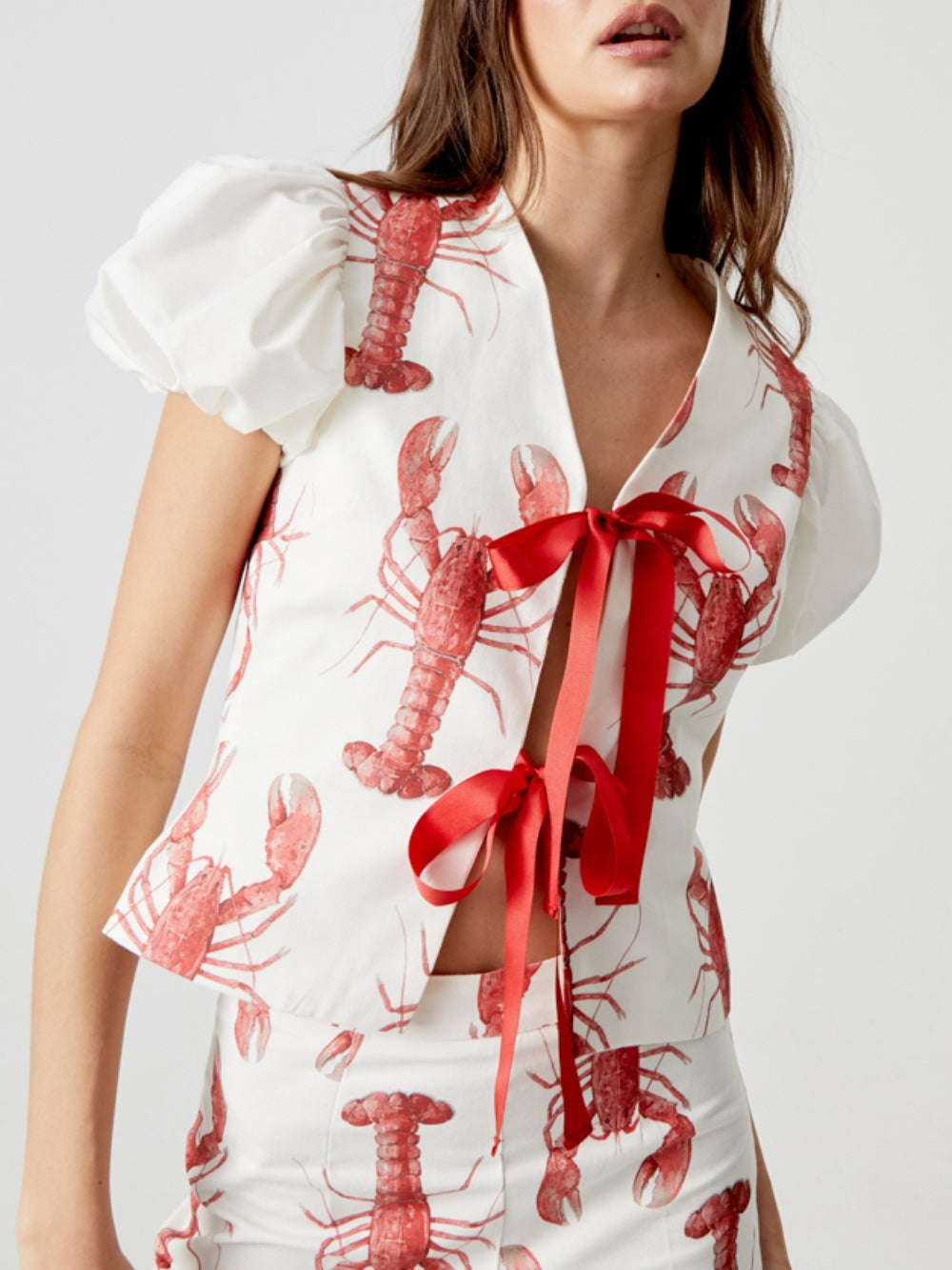 Lobster Pattern Straight Leg Pants Ensemble