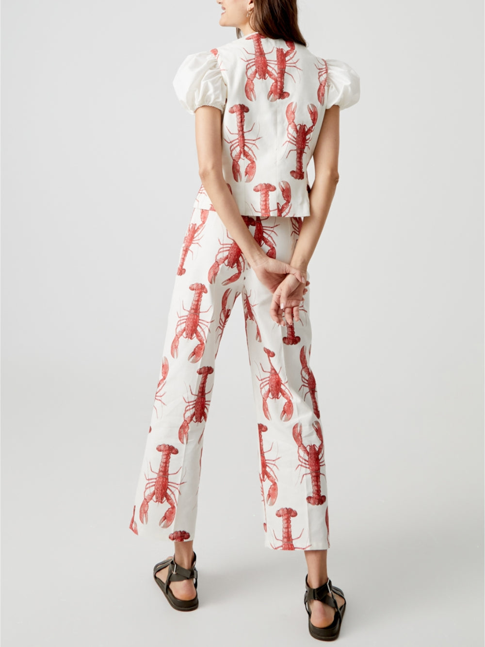 Lobster Pattern Straight Leg Pants Ensemble