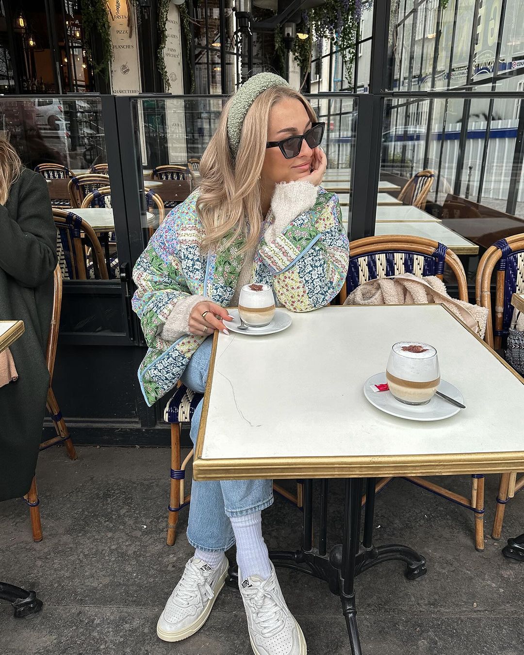 Floral Patchwork Jacket in Yellow-Green