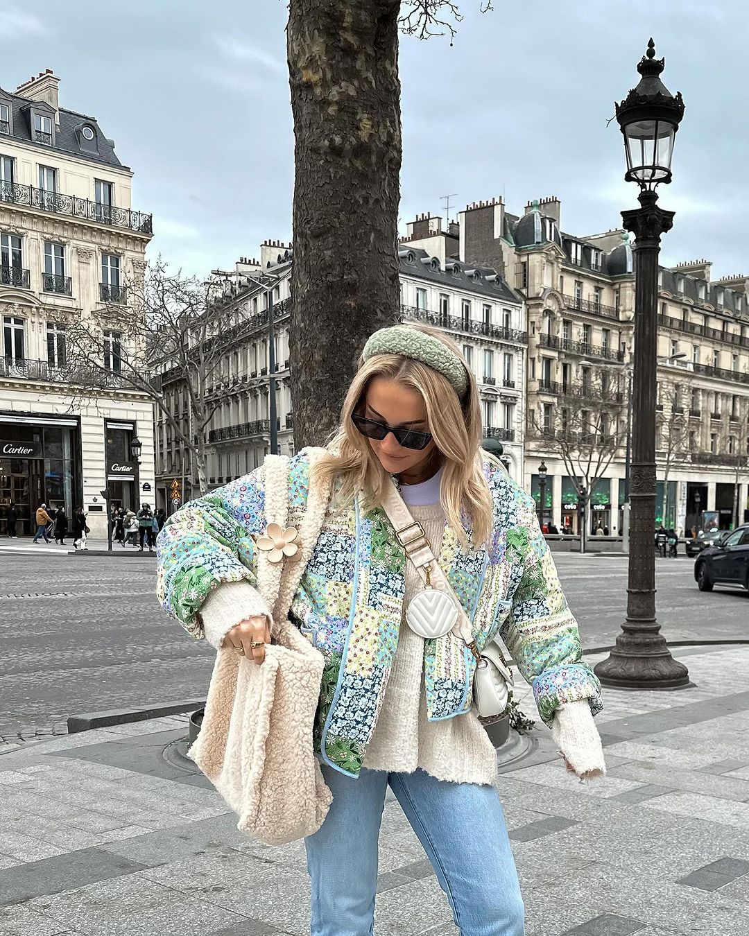 Floral Patchwork Jacket in Yellow-Green