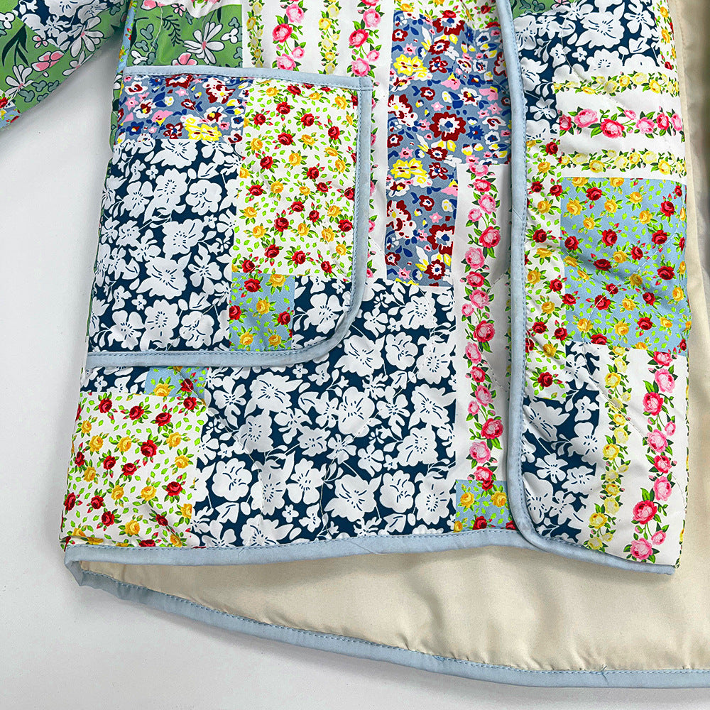 Floral Patchwork Jacket in Yellow-Green