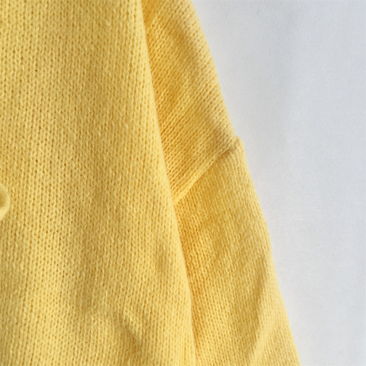 Solid Color Lace-Up Crew Neck Cardigan