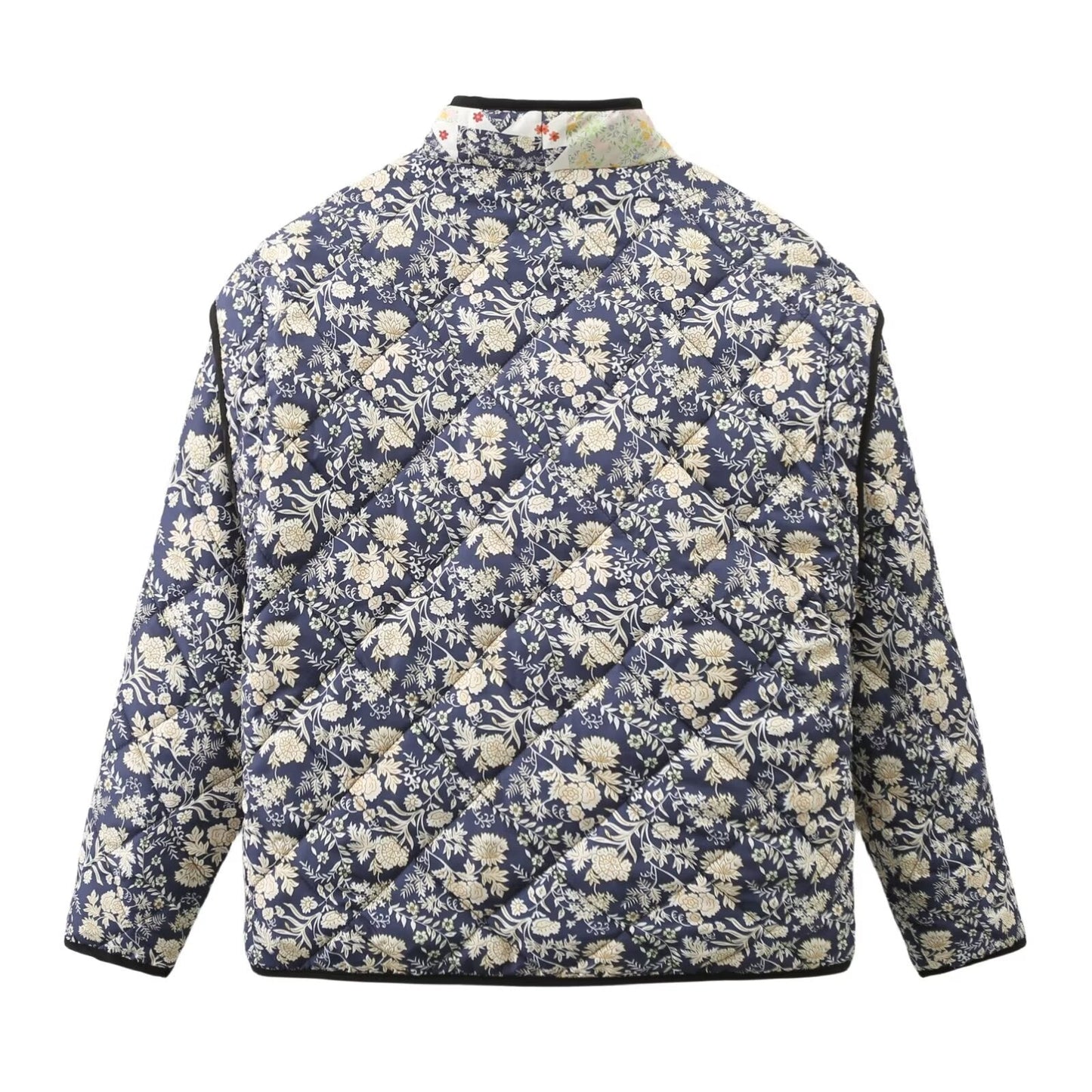 Patterned Oversized Quilted Jacket