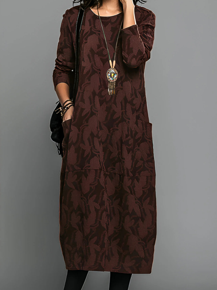 Cassie Leaf Print Dress