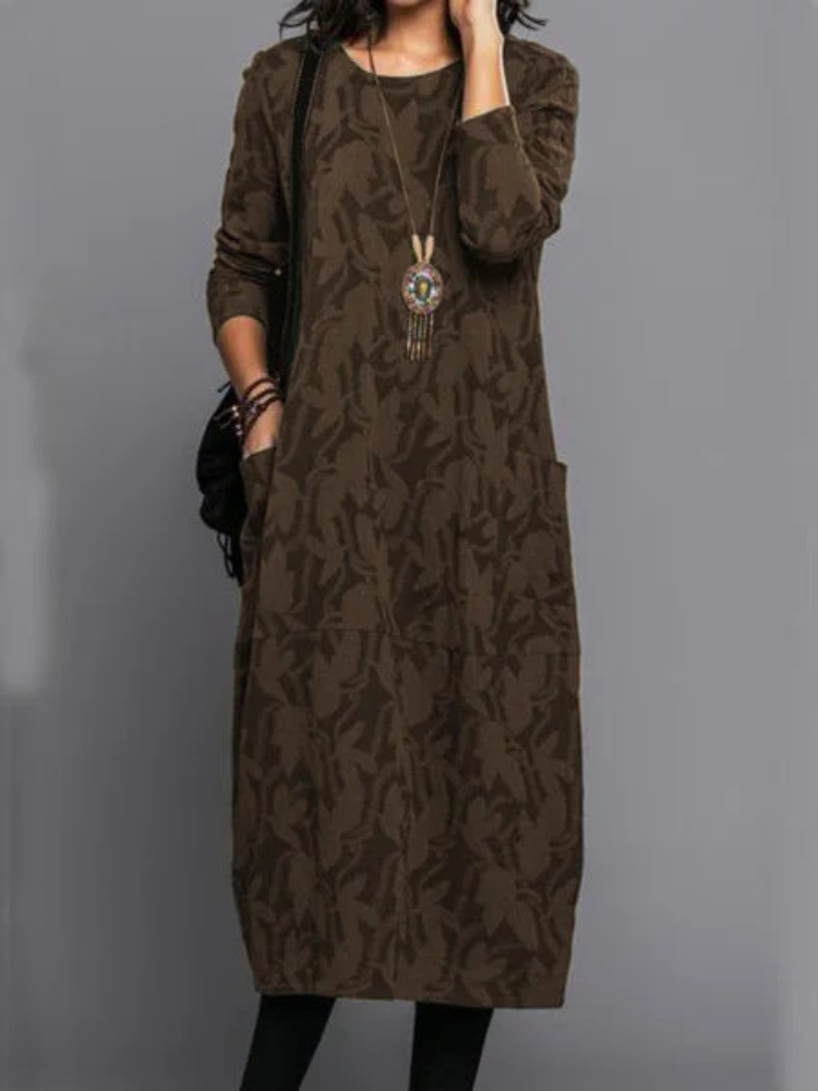 Cassie Leaf Print Dress