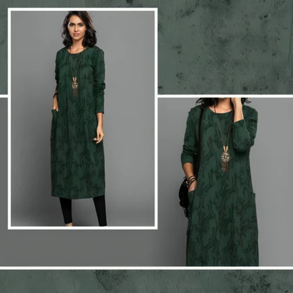 Cassie Leaf Print Dress