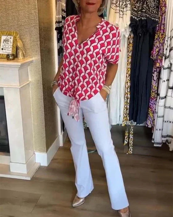 Chic Geometric Blouse
