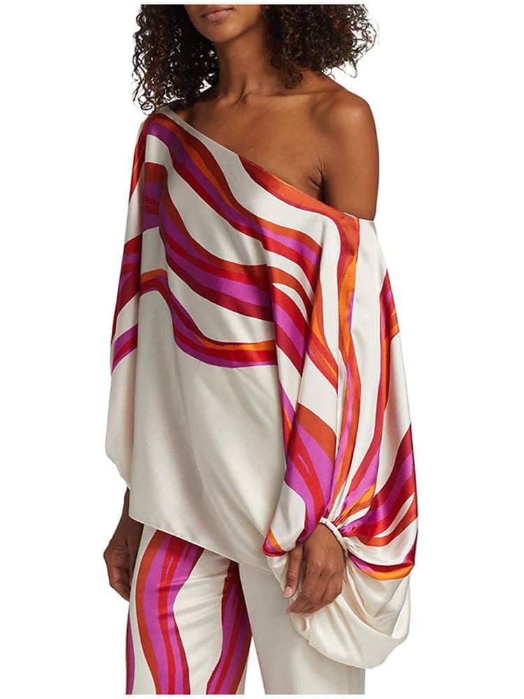 Fuchsia Abstract Waves Two-Piece Ensemble
