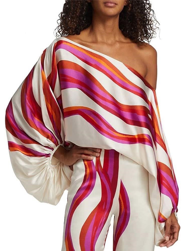 Fuchsia Abstract Waves Two-Piece Ensemble