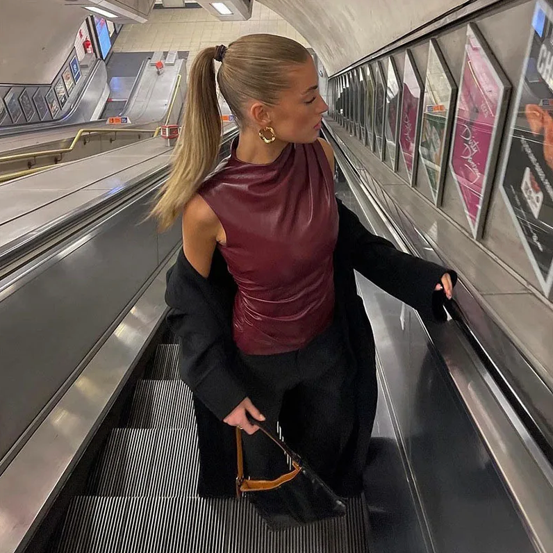 Ally Faux Leather Top