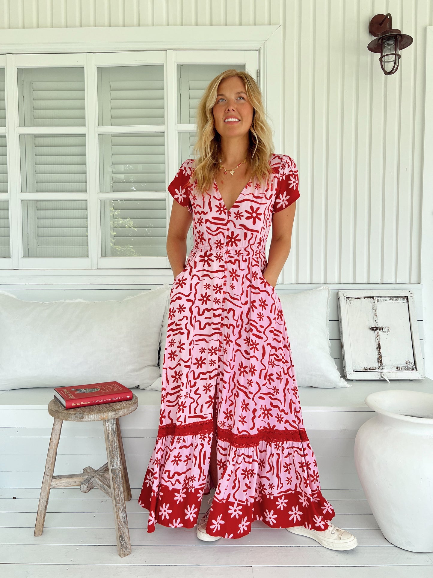 Carmen Maxi Dress - Strawberry Spritz
