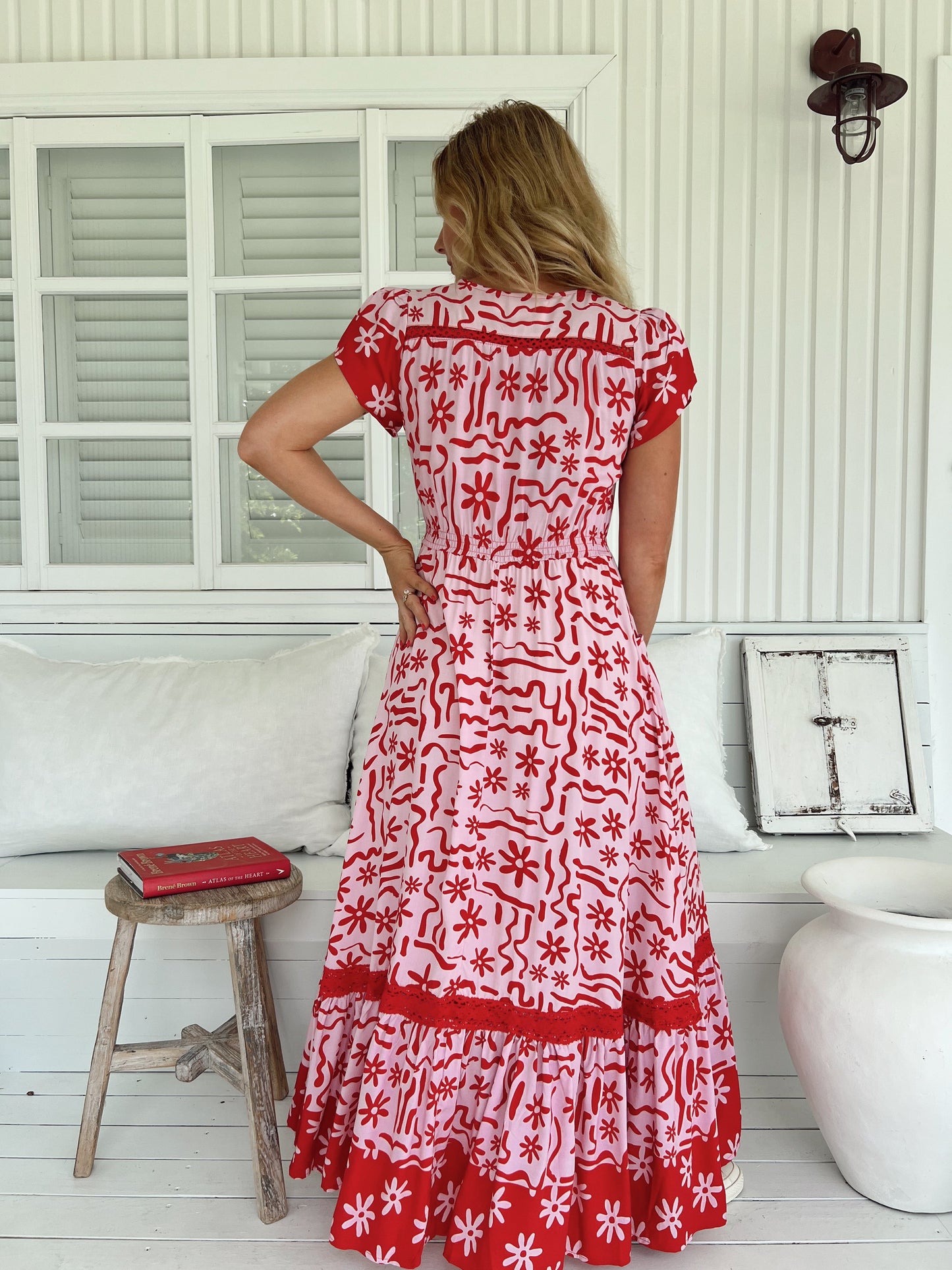 Carmen Maxi Dress - Strawberry Spritz