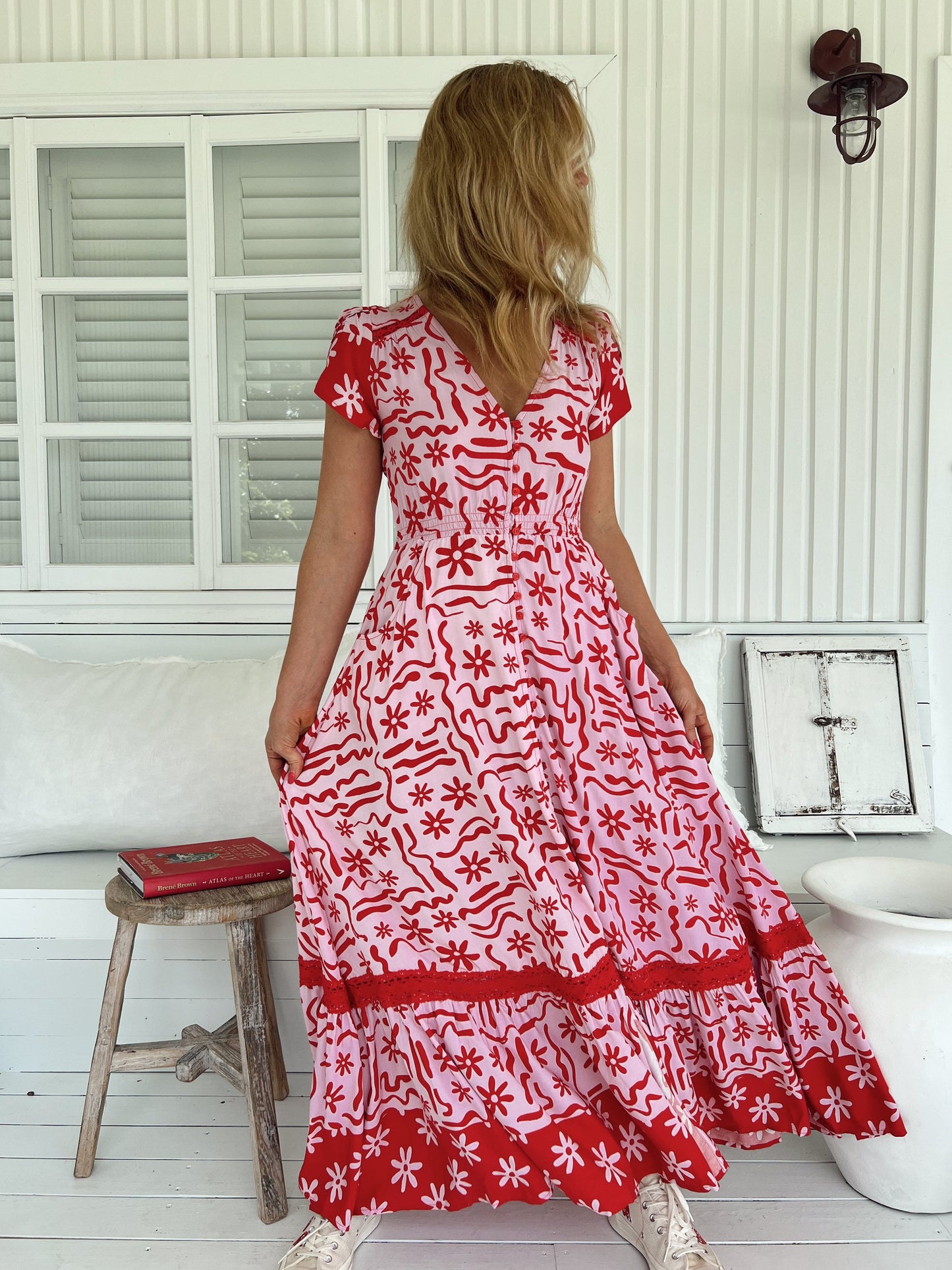 Carmen Maxi Dress - Strawberry Spritz