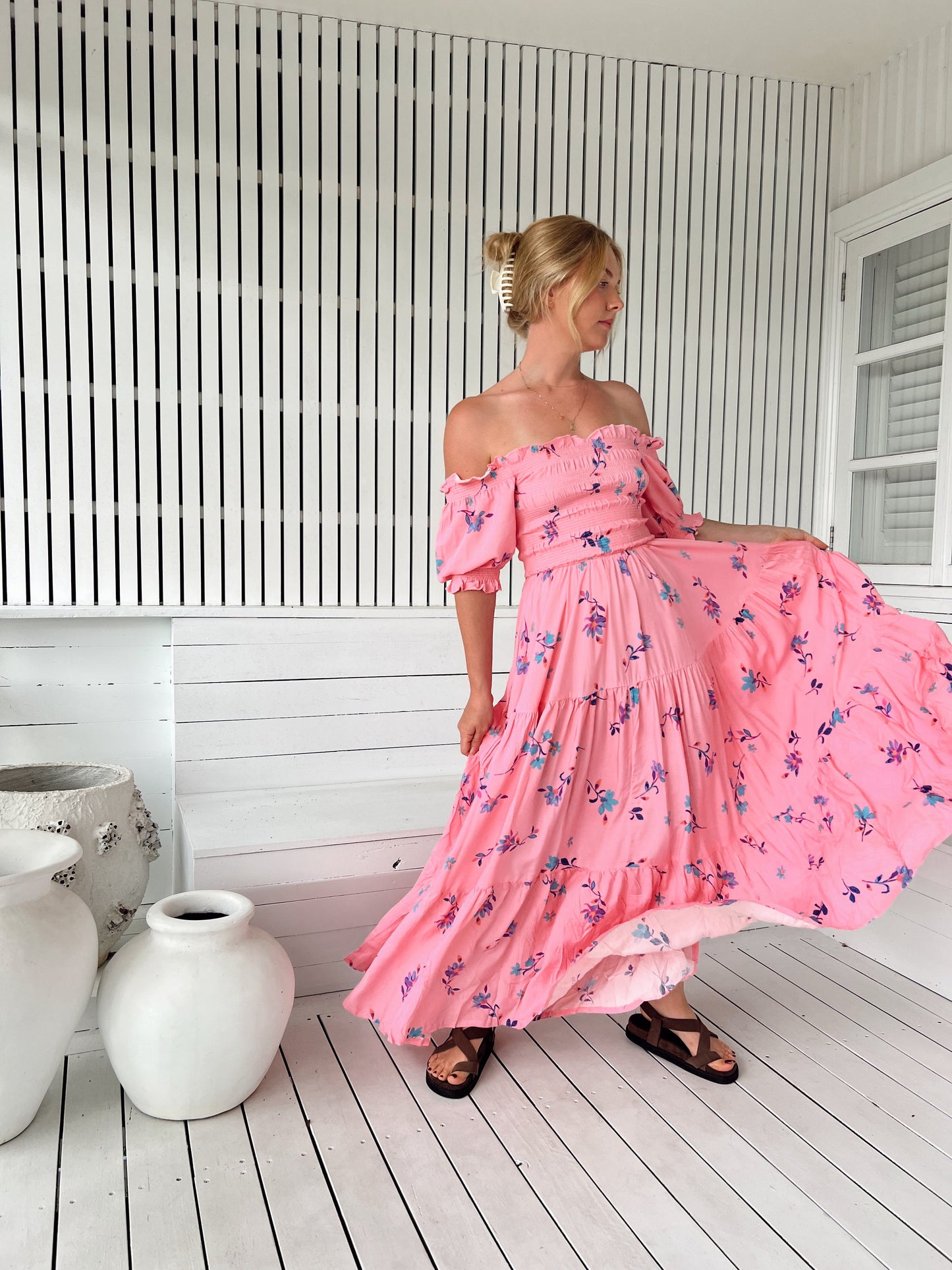 Wild Berry Claudette Maxi Dress