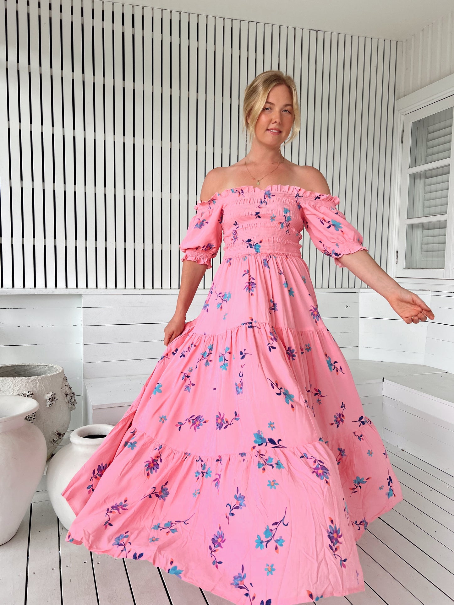 Wild Berry Claudette Maxi Dress