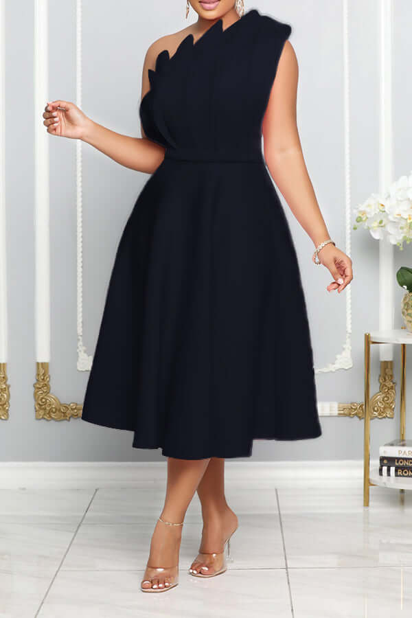 Natalia One-Shoulder Midi Dress
