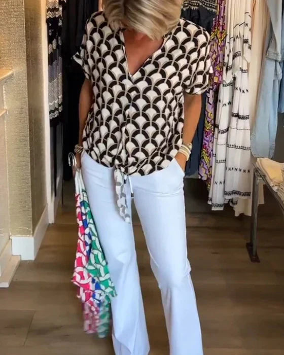 Chic Geometric Blouse